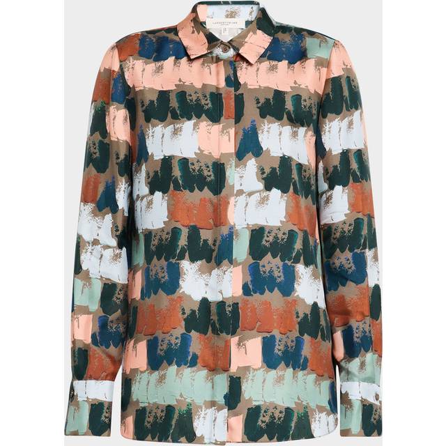 Scottie Paint Stroke-Print Silk Blouse - CONCRETE MULTI - XX-Large