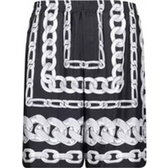 Versace Men&#39;s Medusa Chain Silk Shorts in Black | Size 46 | 1002476 (46)