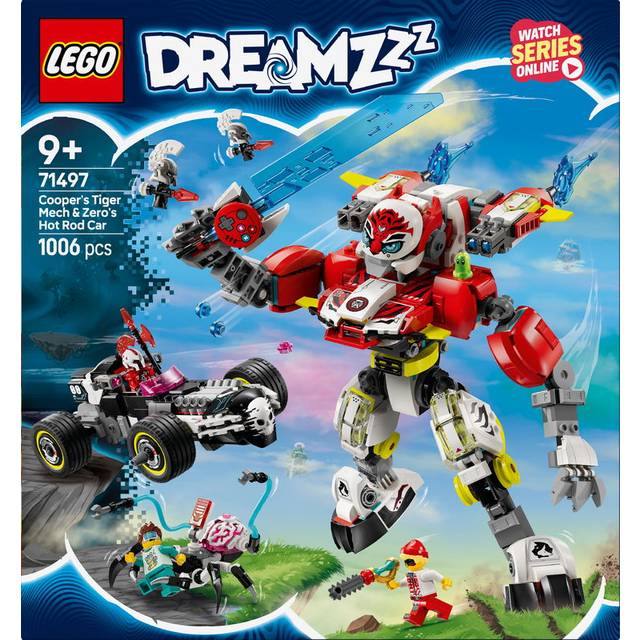 Lego Dreamzzz Cooper&Rsquo;S Tiger Mech &Amp; Zero&Rsquo;S Hot Rod Car Toy 71497 - One Colour