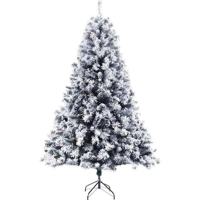 (8ft) EVRE Snow Flock Christmas Tree Pine Cone & Berries