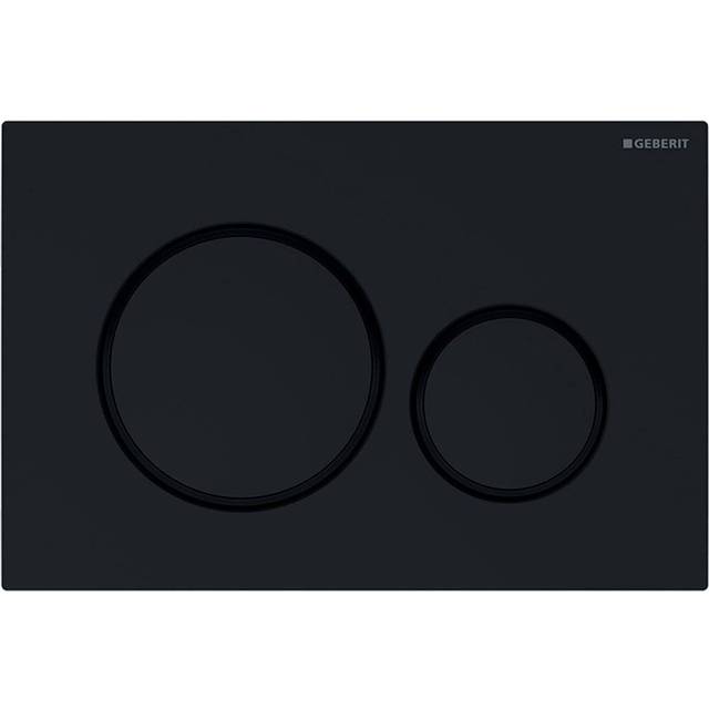 Geberit 115.882.DW.1 Kontrollplatta för 2 kvantitetssköljning, intensiv svart, 24,6 x 16,4 x 1,2 cm