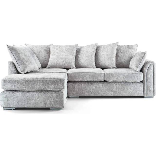 Chiswick Fabric Corner Sofa Silver Fox with Footstool - Left Hand Facing - Grey - One Size