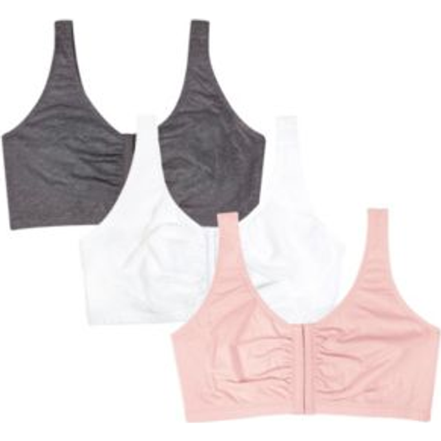 Fruit of the Loom Women's Front Close Builtup Sports Bra  Lilac Whisper/White/Purple Velvet  38