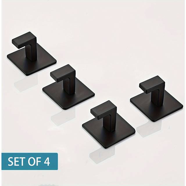 TEMU 4-pack Contemporary Stainless Steel Towel Hooks, Wall Mount Heavy-duty Robe And Towel Hangers For Bathroom, Bedroom, Kitchen, Closet