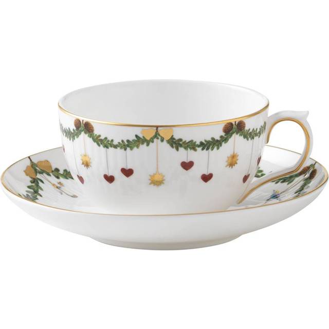 Royal Copenhagen - Star Fluted Christmas Tekopp med fat 32 cl