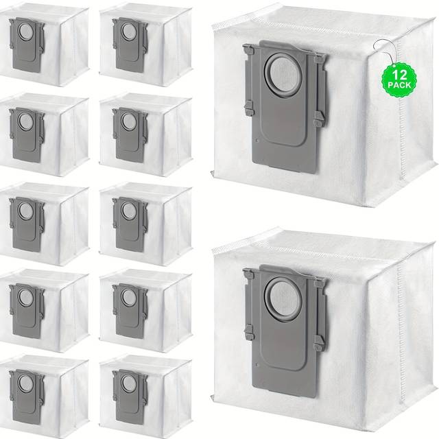 TEMU 12pcs, Dust Bags, Compatible For S8+, , S7 Max Ultra/maxv Ultra, Q5+, Q5 Pro+, Q7+, Q7 Max+, Q8 Max+ Robot Vacuum Cleaner, Large Capacity Disposable Bag Accessories