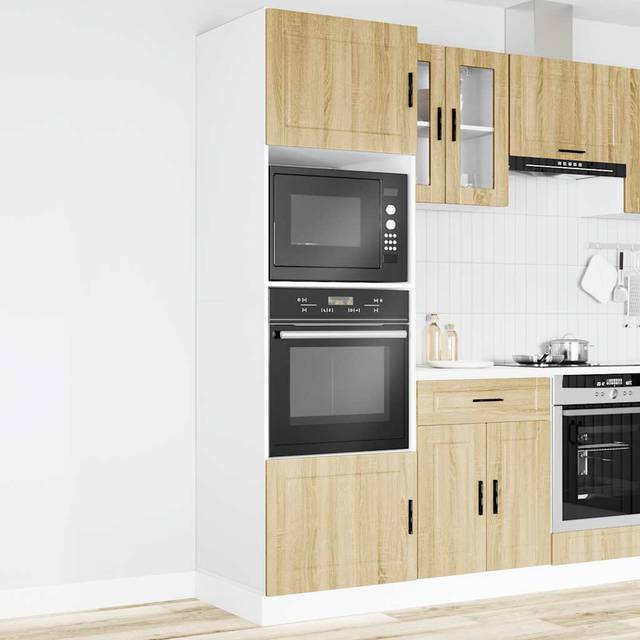 vidaXL Oven Cabinets 2 pcs Porto Sonoma Oak Engineered Wood - Brown
