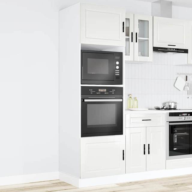 vidaXL Oven Cabinets 2 pcs Porto Gloss White Engineered Wood