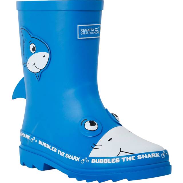 (4.5 UK Child, Blue) Regatta Childrens/Kids Mudplay II Bubbles The Shark Wellington Boots