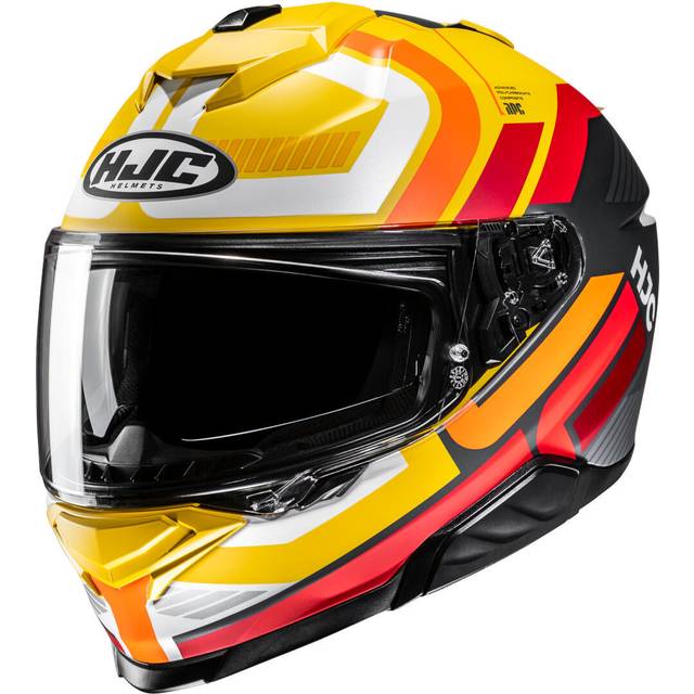 HJC i71 Viz Helmet, red-yellow-orange, Size L for Men
