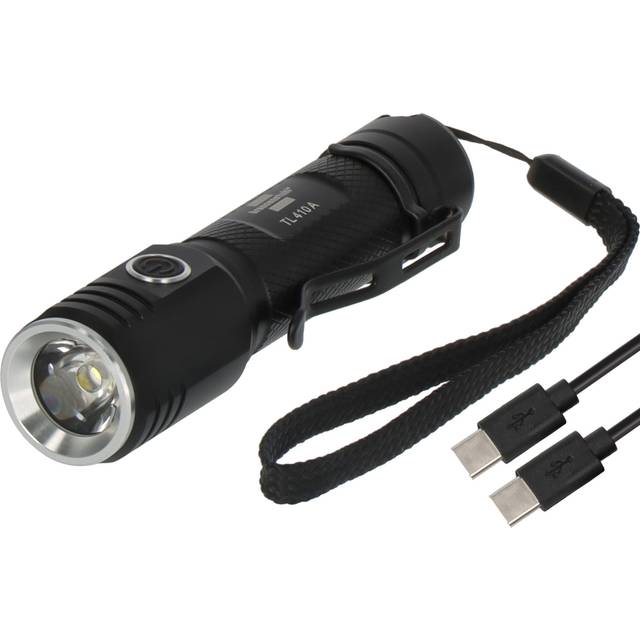 Rechargeable Torch LED LuxPremium TL 410 A/Flashlight with Bright Osram-LED (400lm, up to 29h Burn time, 131m Light Range, Splash-Proof IP44)
