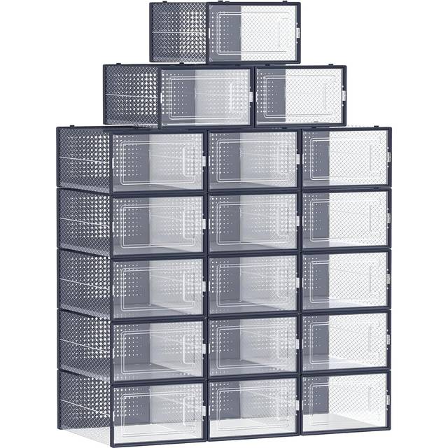 12 Set Storage Boxes, Transparent + Blue / 33.5x23.2x14.3cm