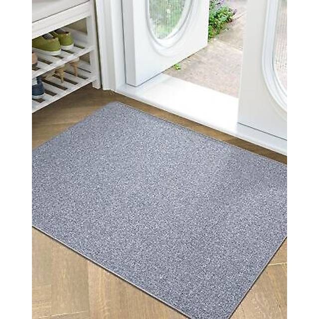 LUMI Large Indoor Door Mat  32x47 Non Slip Rubber Backing Entrance Mat  Easy Clean Low Profile Ultra Thin Entryway Mat for I