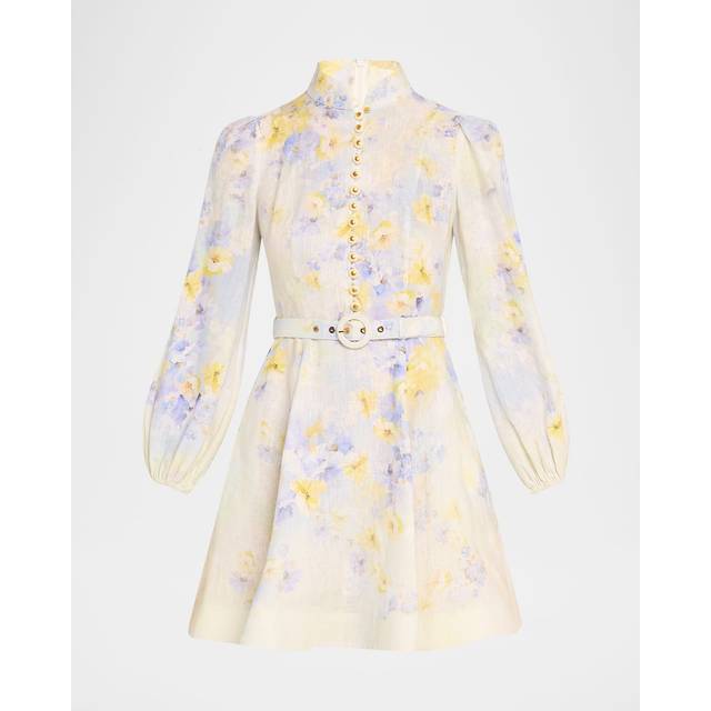 Zimmermann, Klänning, Dam, L, Linne, Lilafärgad Elegant Klänning - multicolor (L)