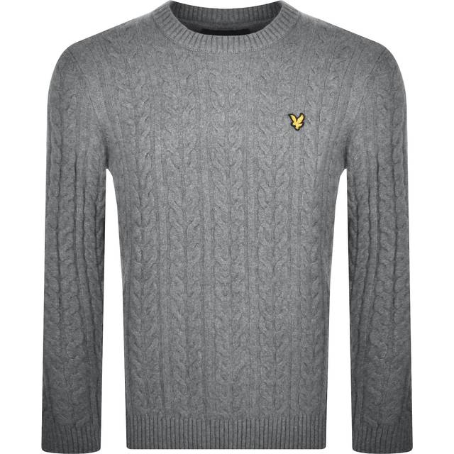 Lyle & Scott, Stickade tröjor & koftor, Herr, 2Xl, Bomull, Rundhalsstickat - gray (2XL)