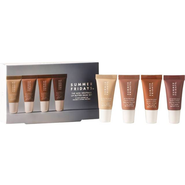 Summer Fridays The Mini Neutrals Lip Butter Balm Set  Vanilla  Vanilla Beige  Iced Coffee  Brown Sugar  Travel Size