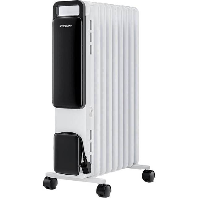 OmniWarm 2500W Oil Filled 11 Fins Eco Radiator Heater With Digital Display - White