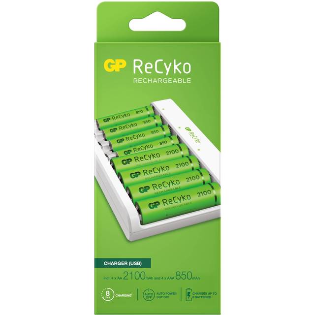 GP Batteriladdare ink. 8 batterier