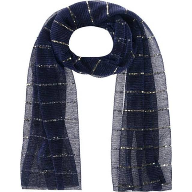 CTM Women&#39;s Sheer Sparkling Metallic Stripe Lightweight Scarf - Purple (one size)