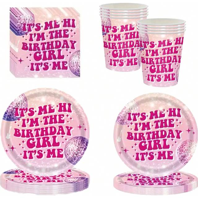 SHEIN Disco Theme Birthday Party Decorations Tableware, Music Birthdays, Weddings, Christmas Decorations Plates, Napkins Birthday Party Holiday Celebration