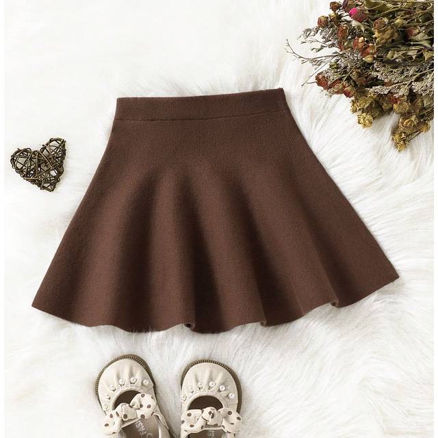 SHEIN Young Girl Solid Color Minimalist Knit Sweater Dress, Casual Everyday