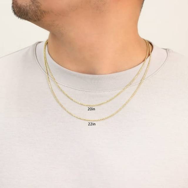 14k yellow gold 1mm-10mm diamond cut rope chain necklace mens women 16"- 30"