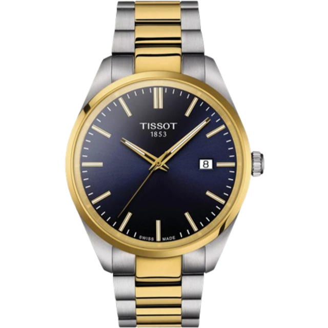 TISSOT PR 100 Quartz 40MM SS Blue Dial Two-Tone Men's Watch T150.410.22.041.00 / T1504102204100 - 40 mm