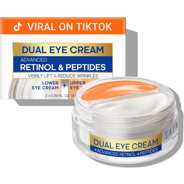 SKIN ULTIMA Dual Eye Cream with Advanced Retinol  Peptides  Caffeine for Puffy Eyes and Dark Circles  Wrinkles  Anti Aging  Under Eye Bags Treatment