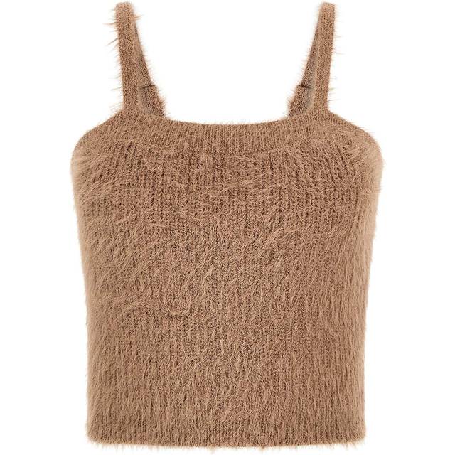 Guess Fuzzy Sweater Top - Brown - XL