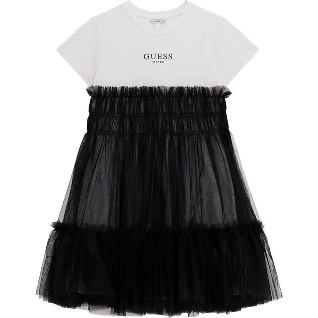 Girl's dress Guess Mixed Fabric - Noir - 8 years
