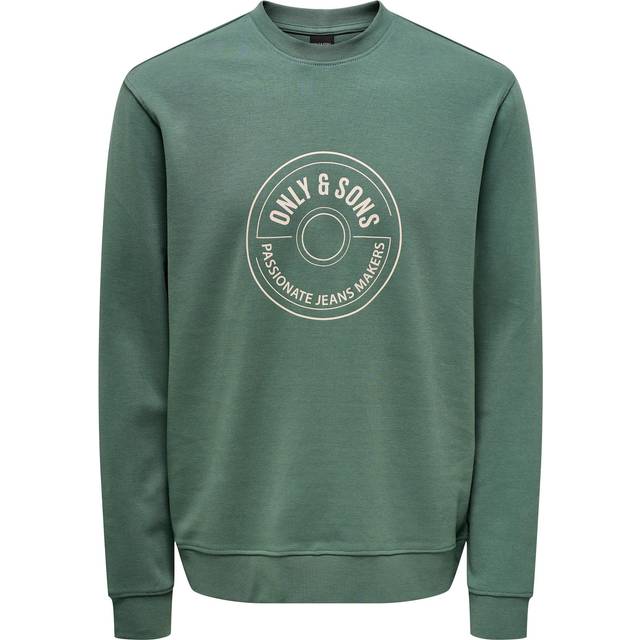Only & Sons Logo Print Sweatshirt - Dark Forest