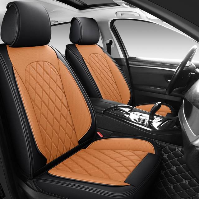 LINGVIDO Waterproof Faux Leather Automotive Seat Covers - Protect Your Car Seats with Full Set of Universal Fit Cushioned Protectors for SUV  Trucks