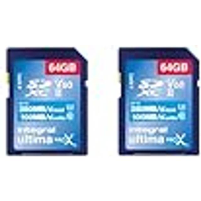 64GB 2-Pack UHS-II SD Card V60 Up to 280MBs Read and 100MBs Write Speed 1733X SDXC Professional High Speed Memory Card