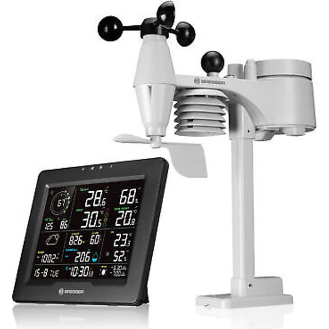 Bresser 8-i-1 WiFi-väderstation med värmeindex Sahara TB, utomhussensor, prognos, WBGT