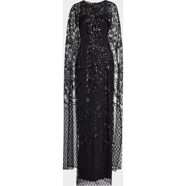 Marchesa Notte Sequin Lattice Column Gown
