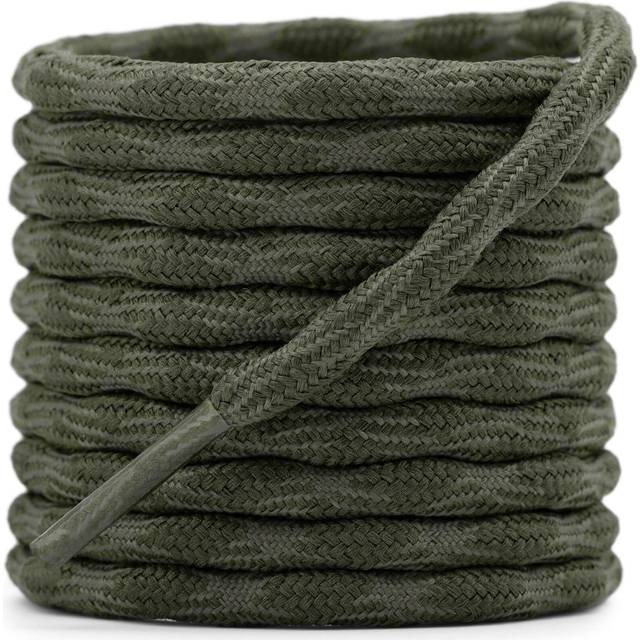 DELELE 2 Pair Round Wave Shape Non Slip Heavy Duty and Durable Outdoor Climbing Shoelaces Army Green Hiking Shoe Laces Shoestrings-71 inch