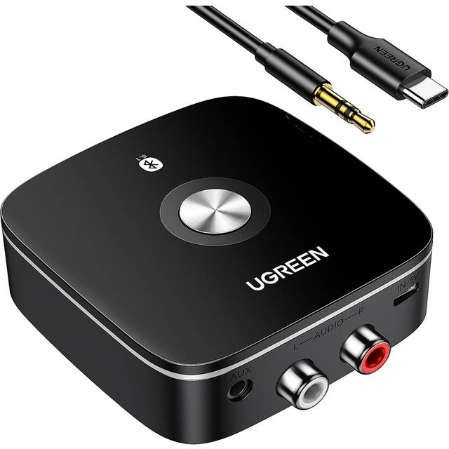 Bluetooth Receiver for HiFi, Bluetooth 5.1 Audio Adapter with 3.5mm Aux and 2 RCA ports, aptX HD, Noise Canceling, Dual Pairing, Long-Range Bluetooth