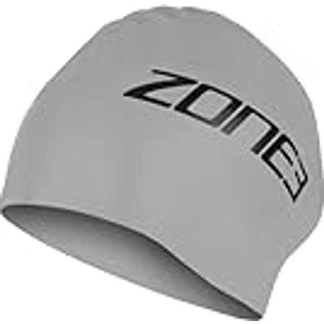 Zone3 Extra Long Hair Swim Cap - Silver - One Size