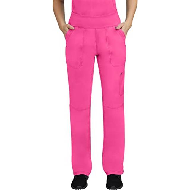 Healing Hands Womens Scrubs Pants 5 Pocket Purple Label 9133 cargo Tori Women Yoga Pant Lightweight Soft Fabric Shocking Pink LP