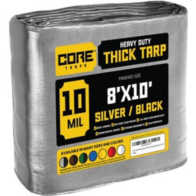 Core Tarps Heavy Duty 10 Mil Tarp Cover  Waterproof  UV Resistant  Rip and Tear Proof  Poly Tarpaulin with Reinforced Edges for Roof  Camping  Patio
