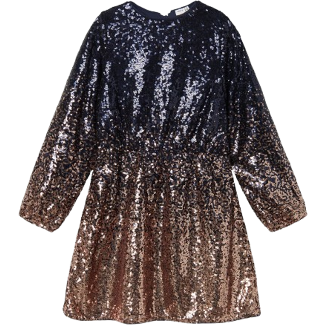 Name It Girls Blue & Gold Ombré Sequin Dress - 12 year