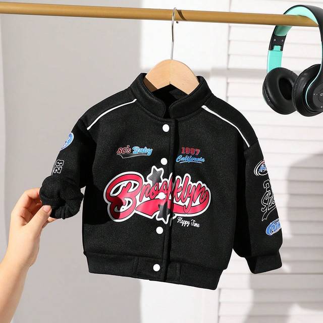 SHEIN Baby Girls Fashion Stylish 3D Print Cute Jacket, Autumn/Winter