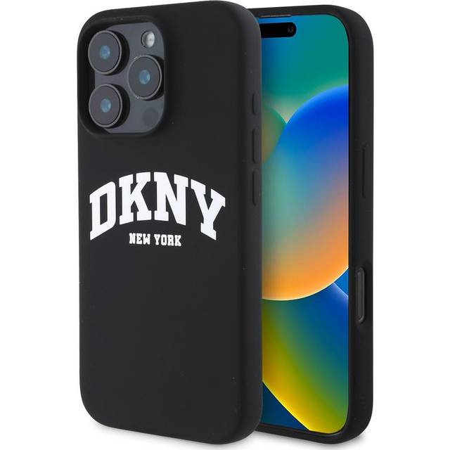 iPhone 16 Pro Max DKNY Liquid Silicone Arch Logo-Skal - MagSafe-kompatibelt - Svart