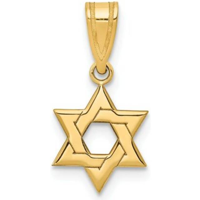 Quality Gold XR417 14K Yellow Gold Star of David Pendant