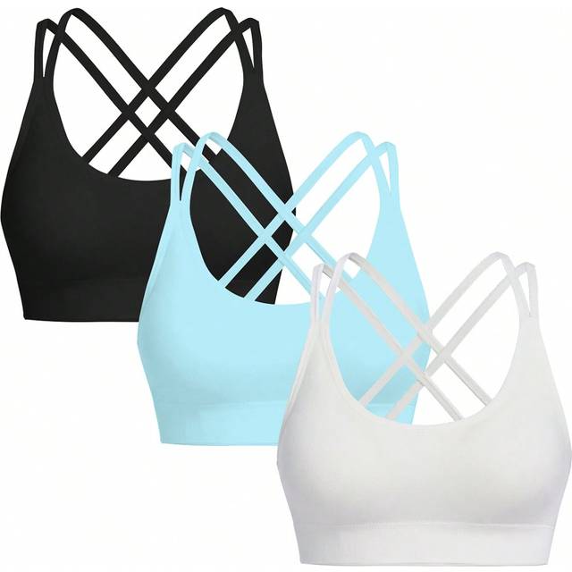 SHEIN Seamless High Elasticity Backless Solid Color Sports Bra