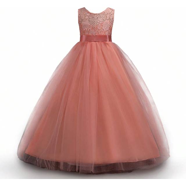 SHEIN New Style Children&#39;s Long Dress, Princess Tulle Dress For Wedding Flower Girl, Birthday Party, Host, Piano Recital (Please Choose Size Based On Chest