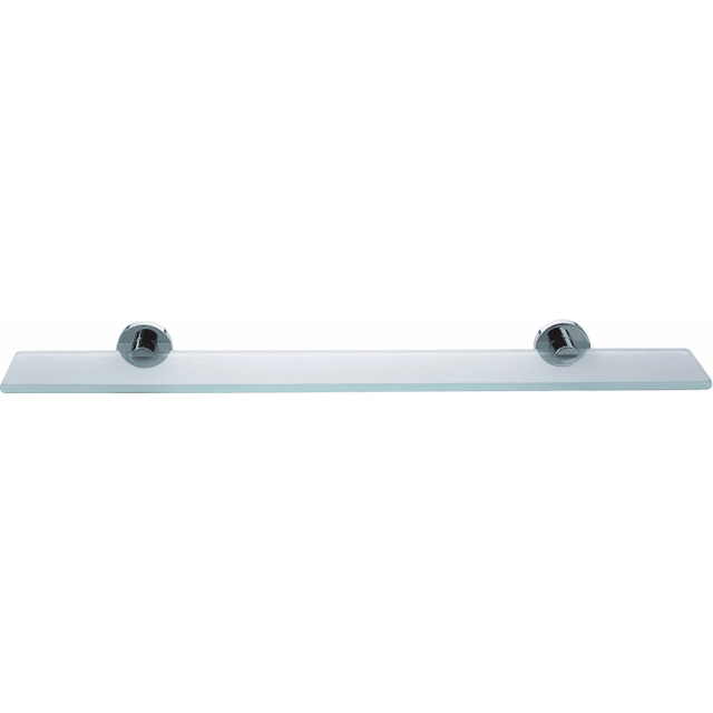 tesa SMOOZ Glass Bathroom Shelf - No Drill Shelf Made of Satined Glass and Chrome-Plated Metal - Stainless - Waterproof - Includes Removable Adhe