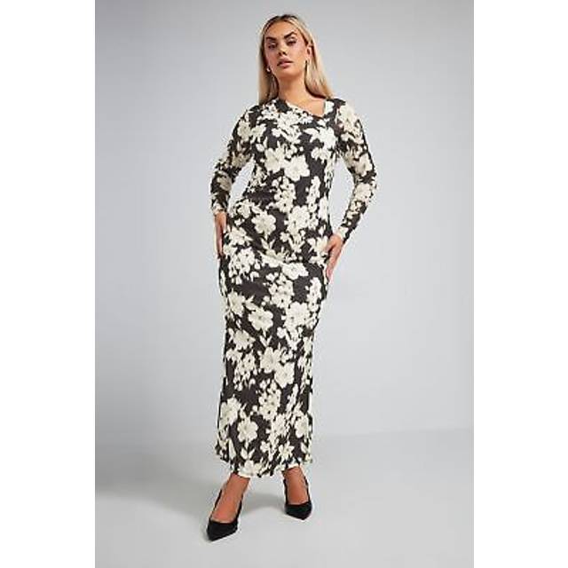 Limited Collection Curve Black Blurred Floral Print Maxi Dress, Women's Curve & Plus Size, Limited Collection - 18