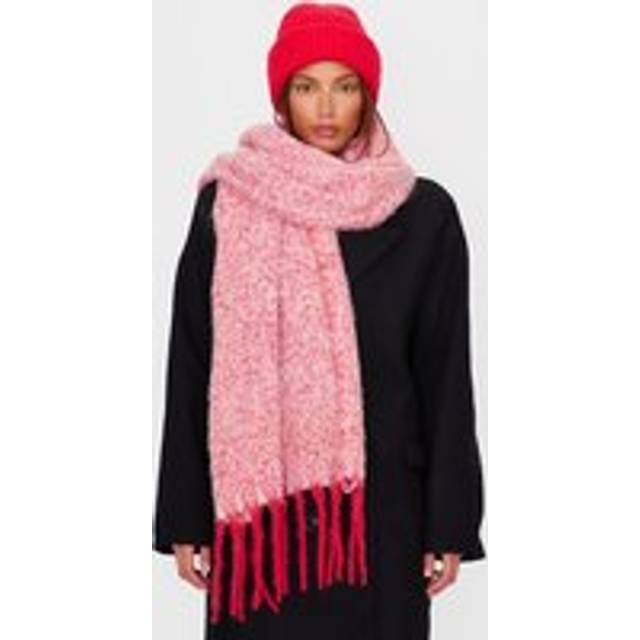 Red Marl Tassel Blanket Scarf, Red - One Size