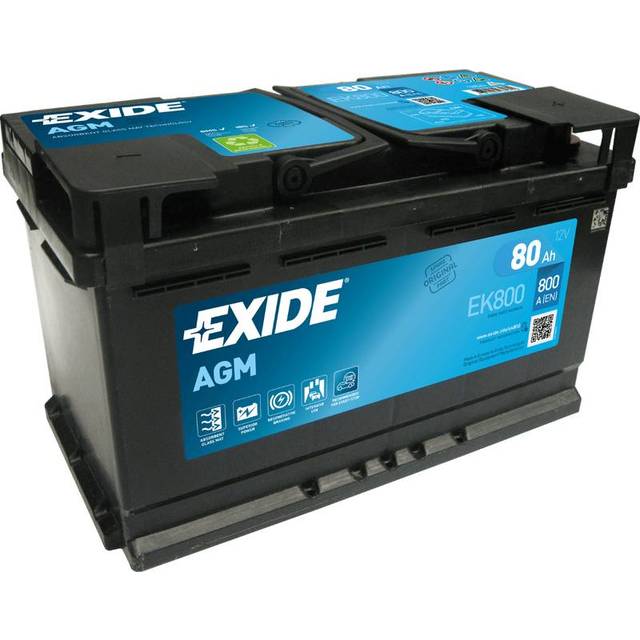Exide AGM EK800 Start-Stop 80 Ah - Bilbatteri / Startbatteri - Volvo - Audi - BMW - VW - Mercedes - Opel - Fiat - Toyota
